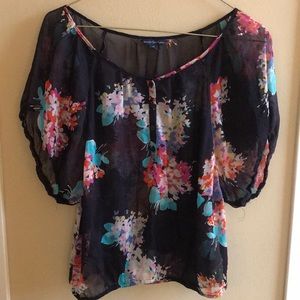 Floral sheer blouse